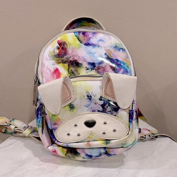 Betsey Johnson Handbags - 🔥Betsy Johnson Colorful Dog Face Mini Backpack Like New🔥